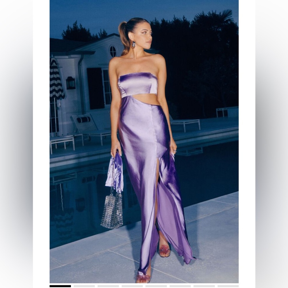Jane Cut Out Satin Maxi Dress